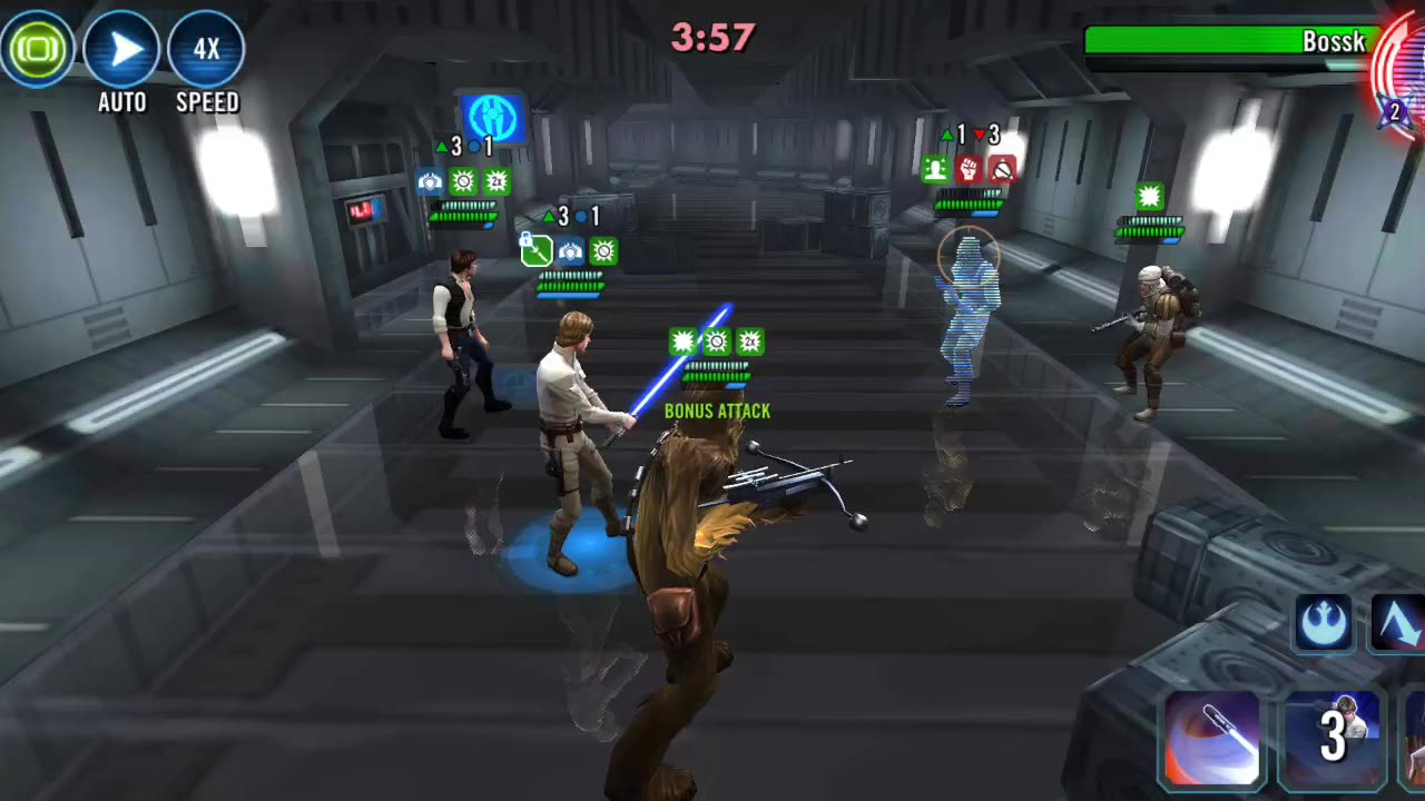 SWGOH - 3v3 - CLS vs Bossk Bounty Hunters - grand arena