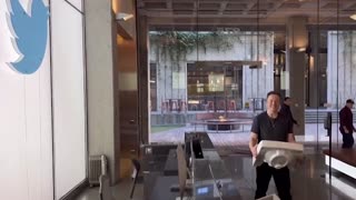 Elon walks into Twitter HQ with a Sink!