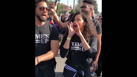 Kamala Harris Protests With Hate Crime Hoaxer Jussie Smollett At 'Times Up' Rally