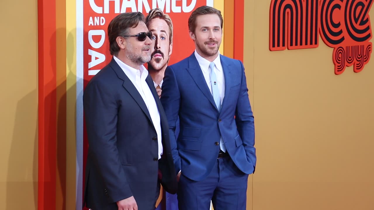 Ryan Gosling & Russell Crowe - Los Angeles premiere of 'The Nice Guys'