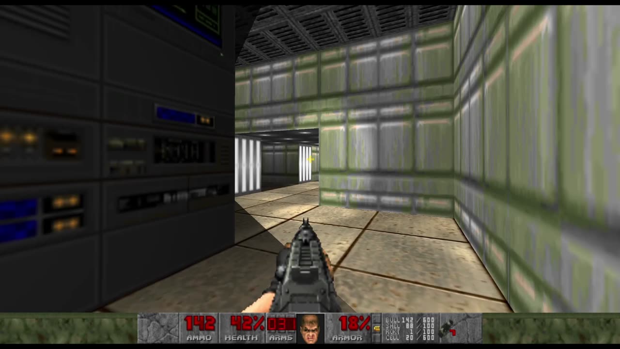 Brutal Doom - Knee-Deep in the Dead - Hard Realism - Pistol Start - Computer Station (E1M7)