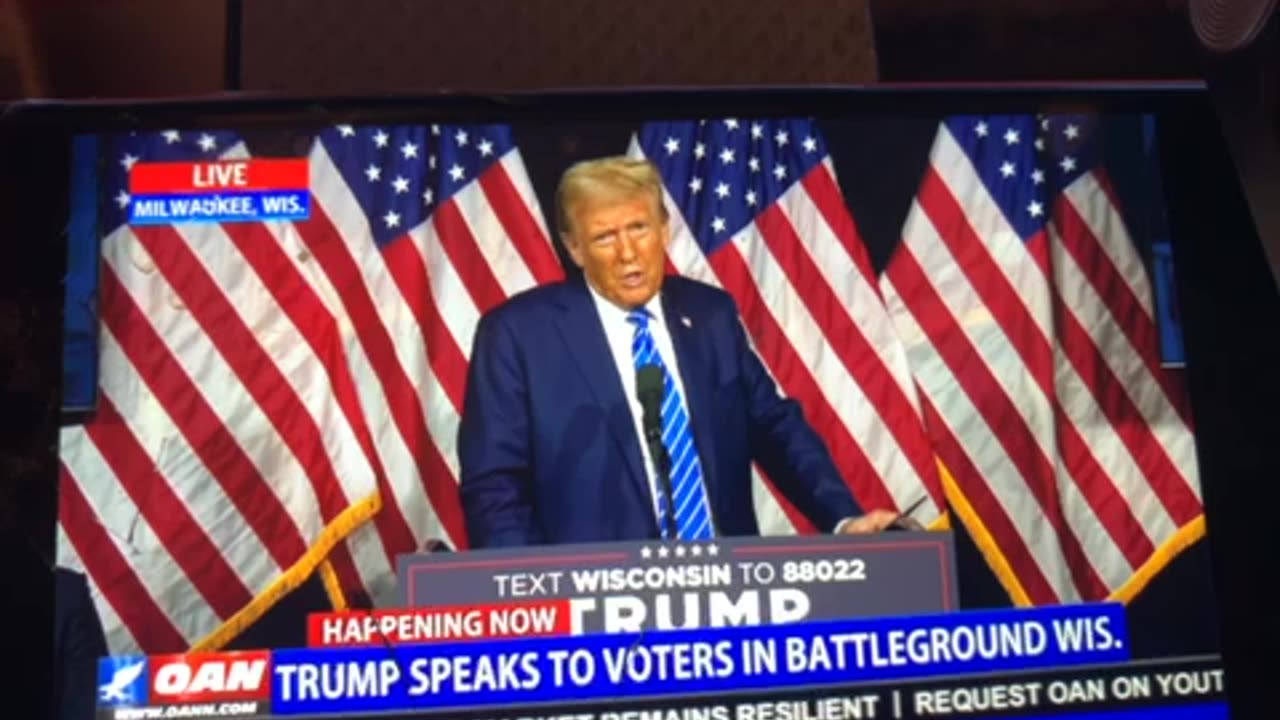 🦅 OANN trump speaks to voters in battleground Wisconsin Tuesday 07:09 pm