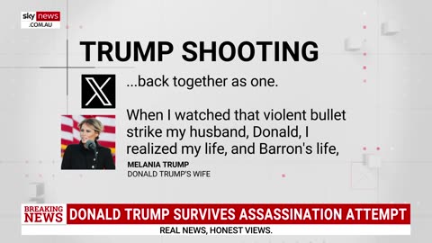 Melania Trump speaks out on attempted assassination of her husband