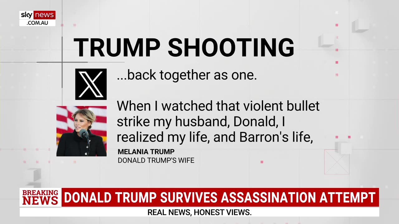 Melania Trump speaks out on attempted assassination of her husband