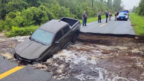 Washed out road near Live Oak, FL.