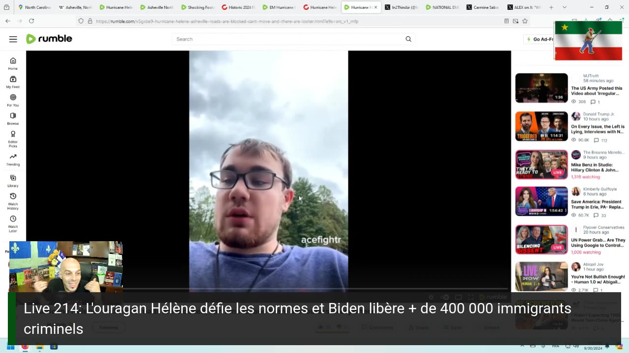 Live 214: L'ouragan Hélène défie les normes et Biden libère + de 400 000 immigrants criminels