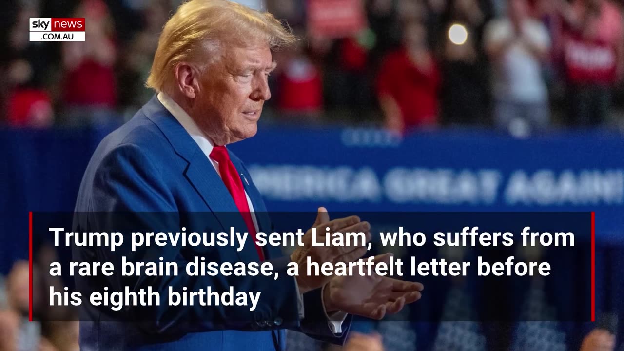 ‘A great man’: Donald Trump praised after meeting young boy with rare brain disease