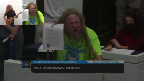 ( -0174 ) Spontaneous Vaccine Passport speech at San Diego Board of Sup's Meeting, by Matt Baker w Music by Andre Antunes (includes Penalty Section "Death")