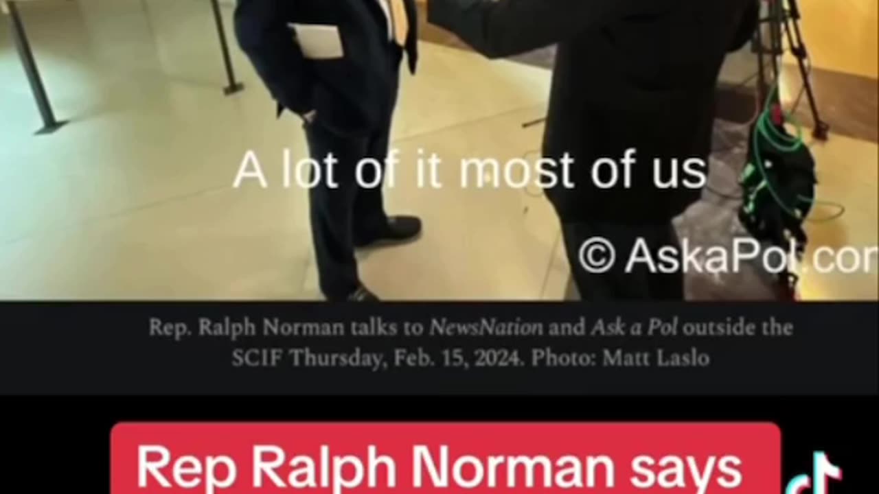 Rep Ralph Norman SPILLING the tea after a Scif meeting