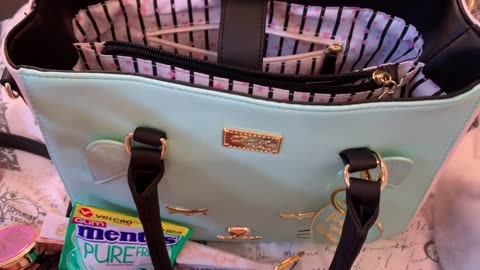 What's in my Betsey Johnson Seafoam Birthday Satchel Bag ?