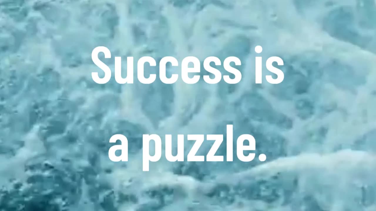 Success is a puzzle.