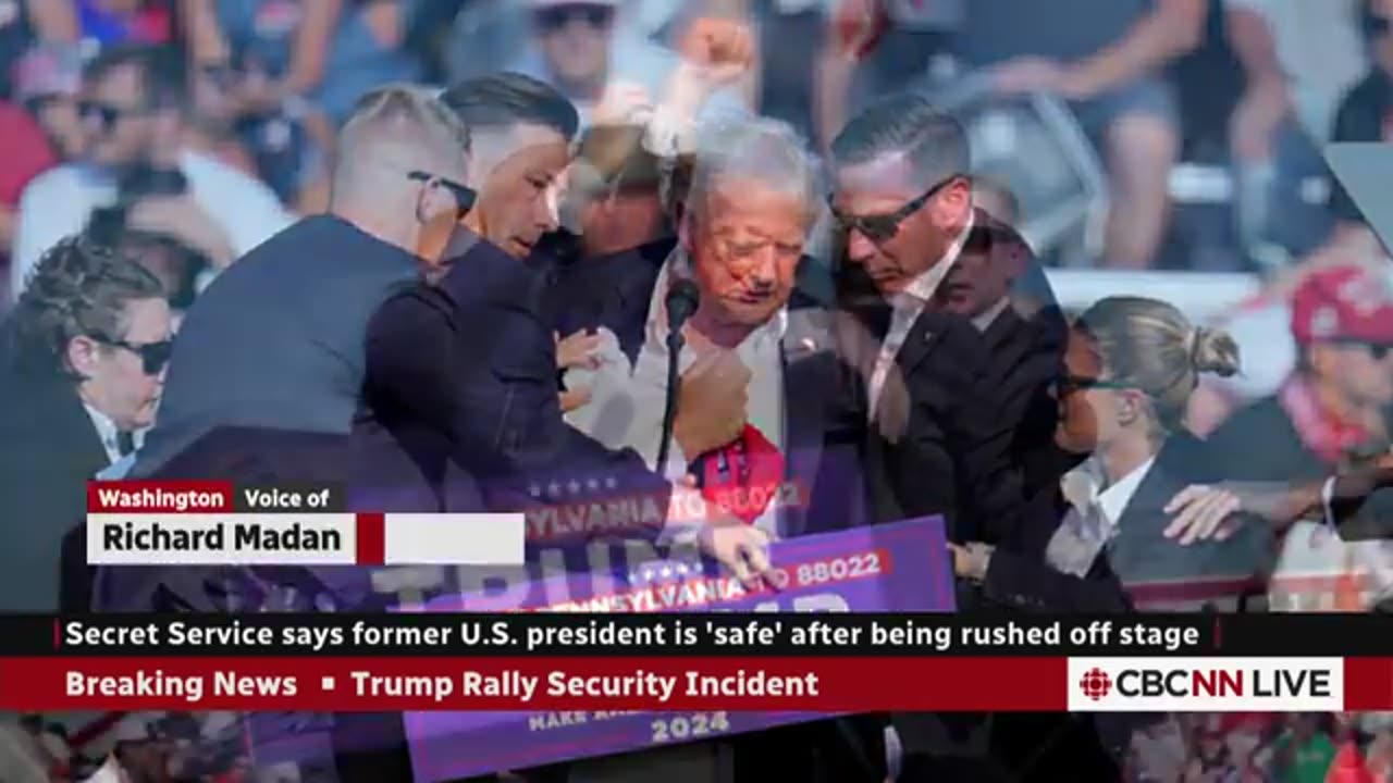 Trump whisked offstage following apparent gunfire at rally CBC News