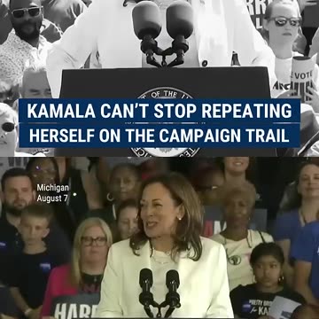 Kamala Harris is sticking to a very carefully scripted speech during at least two campaign stops