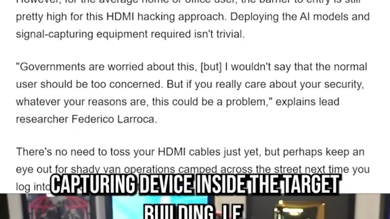 Hackers can wirelessly watch your screen via HDMI radiation