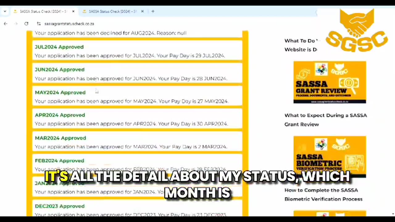 Saasa status check