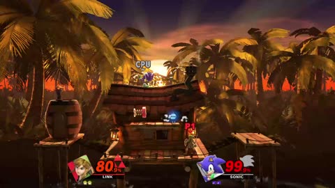 Link Vs Sonic on Jungle Japes (Super Smash Bros Ultimate)
