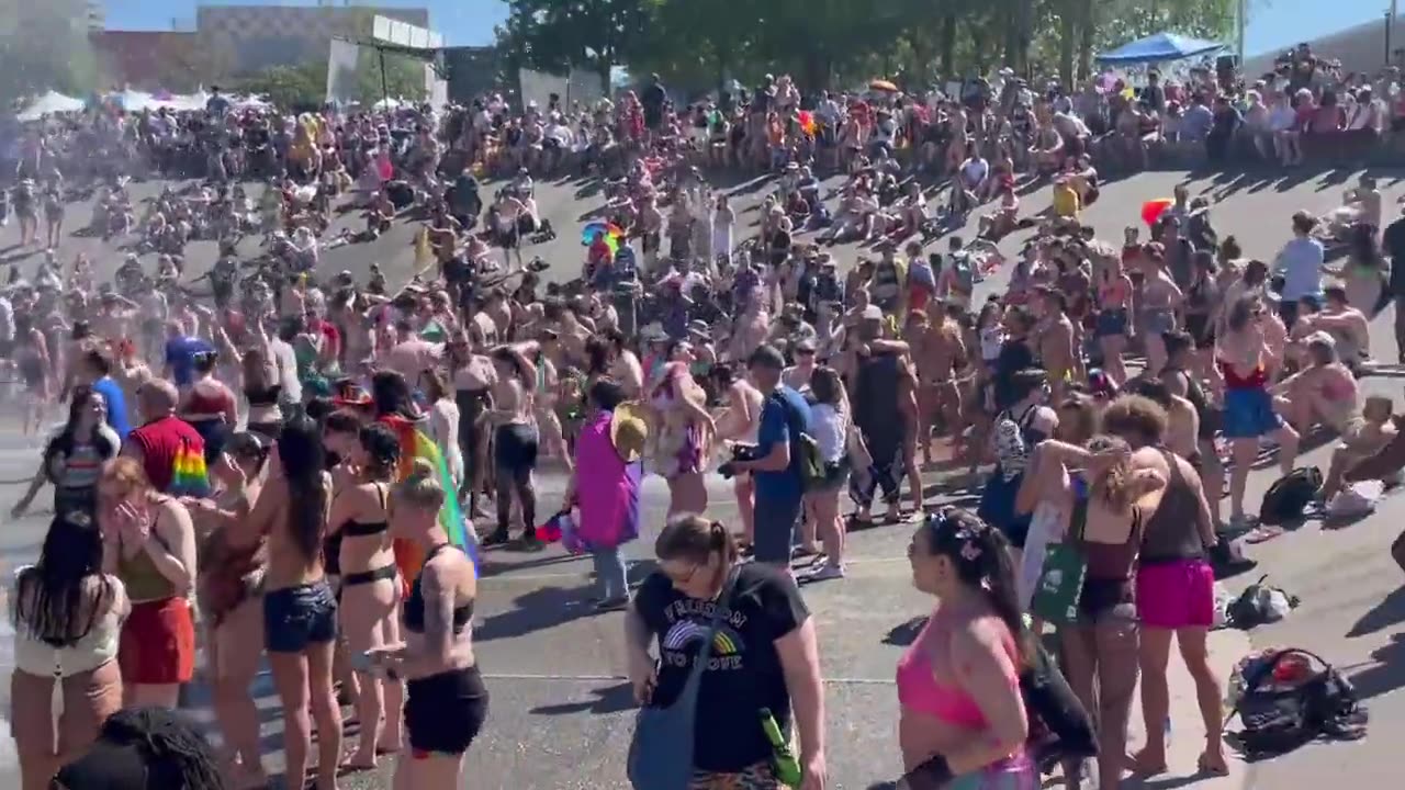 Seattle Center International Fountain: Naked Adults Prancing Around Minors After Pride Parade