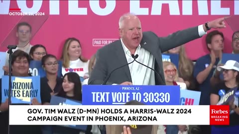 JUST IN- Tim Walz Torches Trump Over Alleged Hitler Comments At Campaign Rally In Phoenix, Arizona