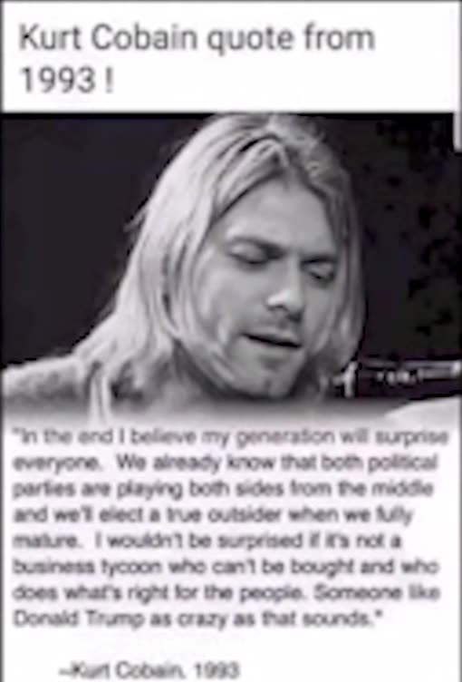 Kurt Cobain 1993 presidential prediction