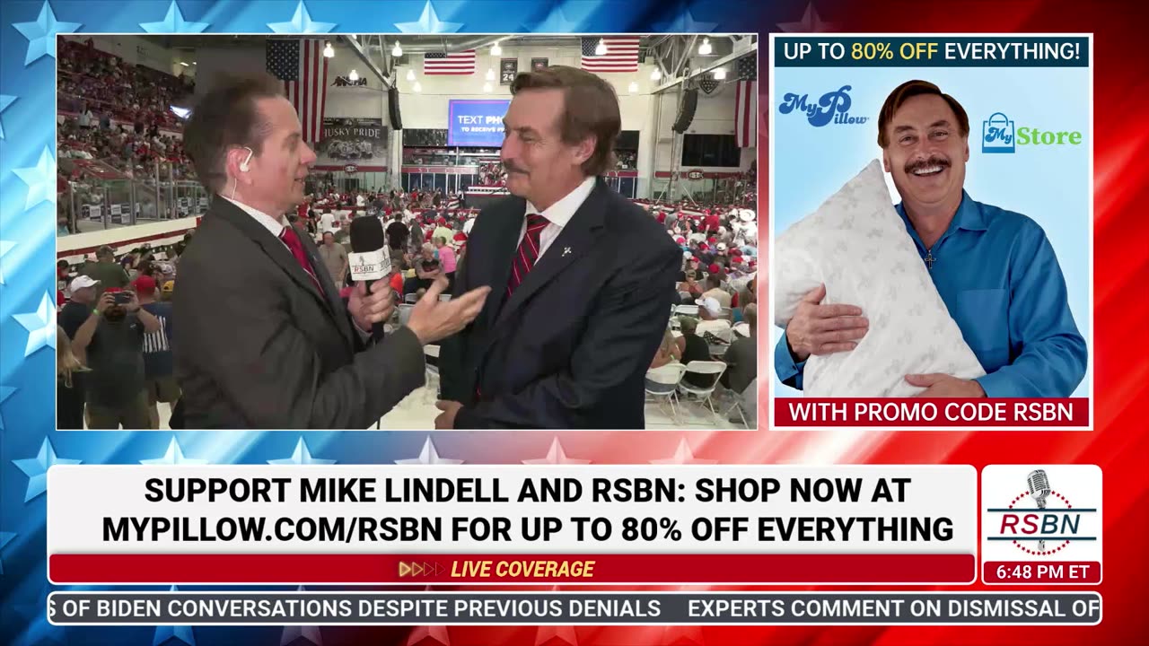 FULL INTERVIEW: Mike Lindell speaks at Trump Rally in St. Cloud, Minnesota - 7/27/24