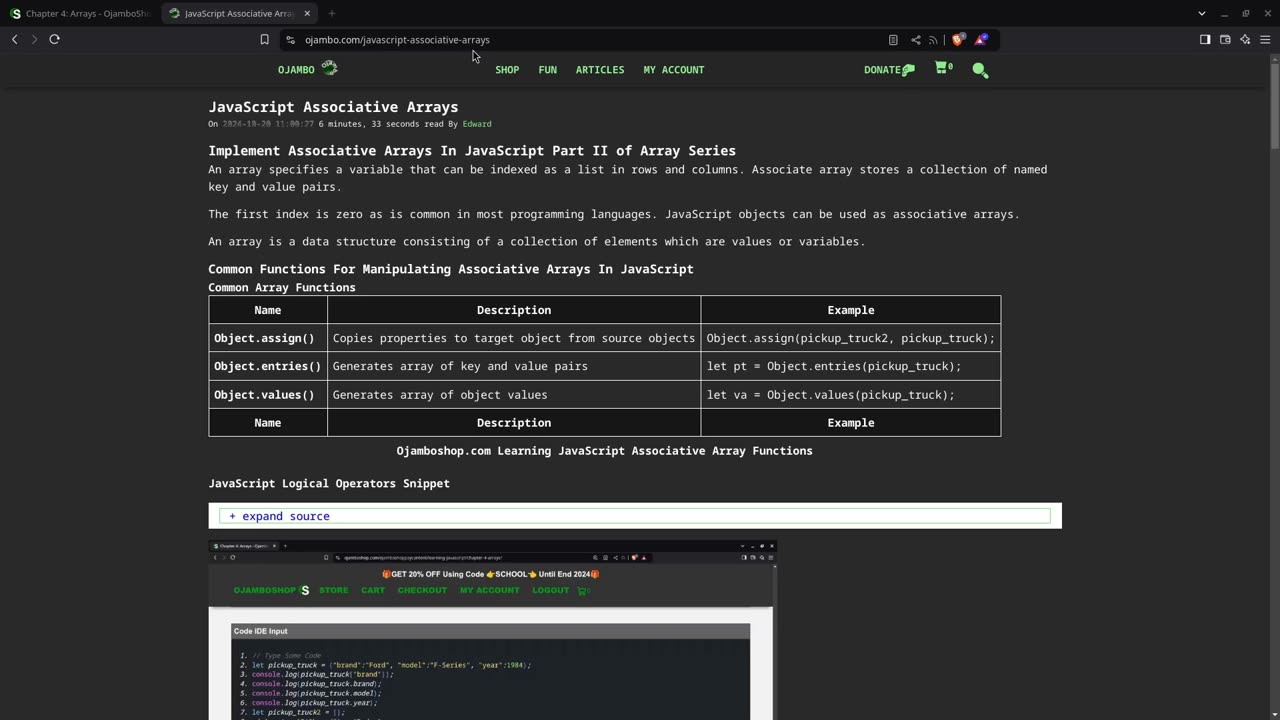 JavaScript Arrays Part II Associative Arrays