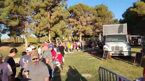 Check out how long this line is in Las Vegas for President Trump this morning.