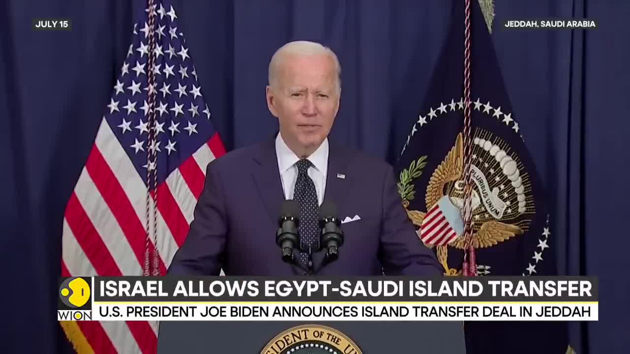 US president Joe Biden announces Egypt-Saudi island transfer deal in Jeddah