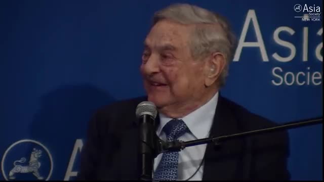 The "Soros Empire" György Schwartz aka George Soros at the "Asia Society" conference, in 2015.