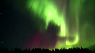 Brilliant northern lights illuminate Lapland sky