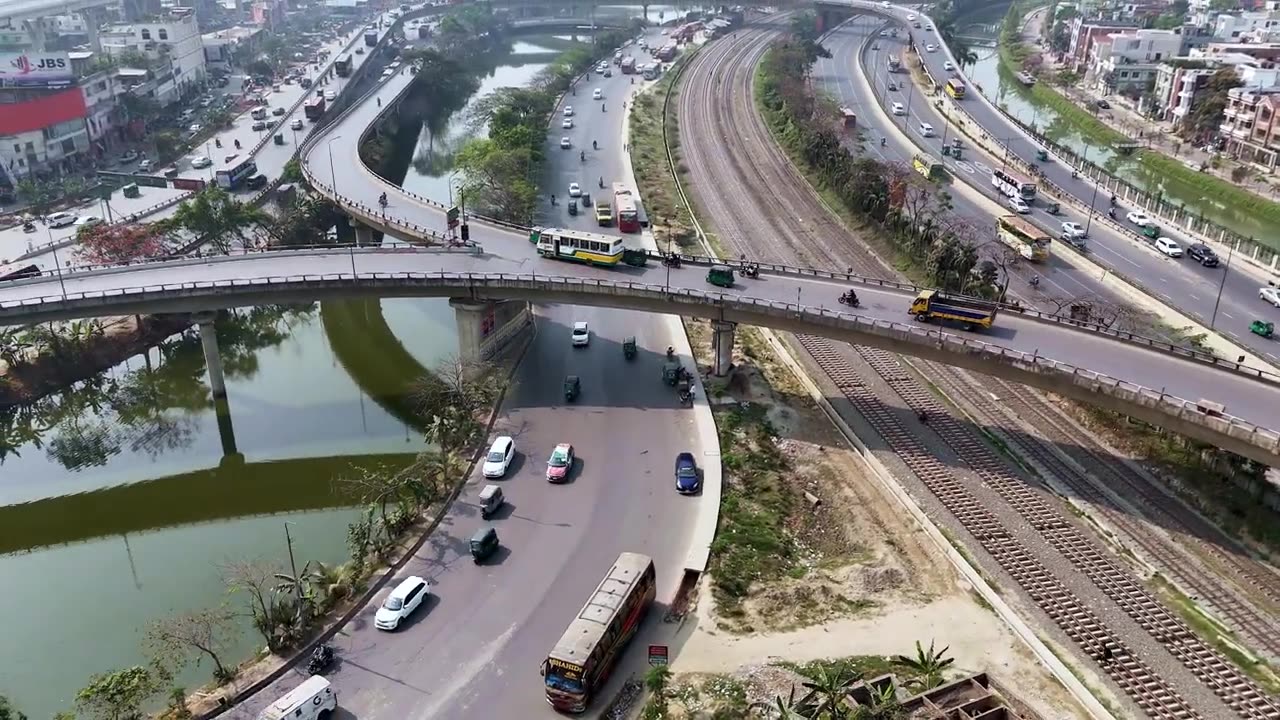 Busy City Movement Kuril Flyover Aerial footage ll Free stock footage l Free 4k Drone Video