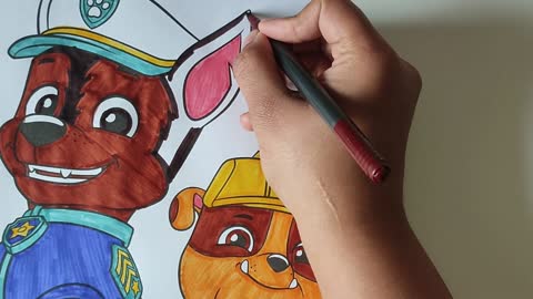 Color Chase and Rubble from Paw Patrol | Markers