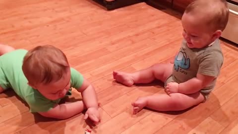 Funny Twin Babies makes laugh