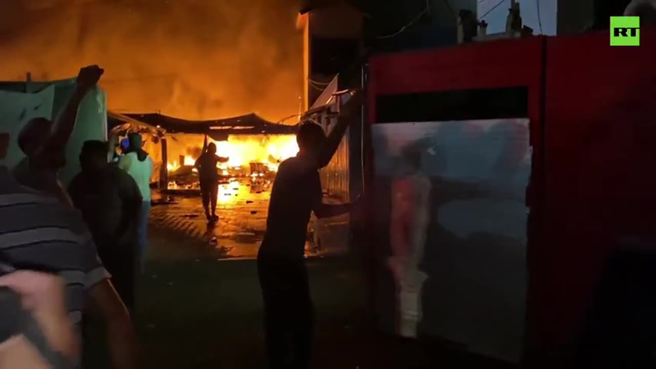 Israeli airstrike burns displaced civilians alive at Gaza Hospital tent encampment