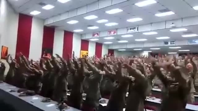 Military in worship!