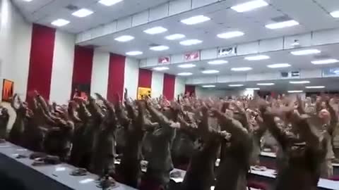 Military in worship!