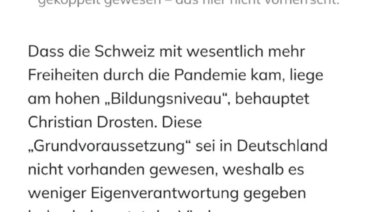 Drosten meint – die Deutschen haben ein schlechtes Bildungsniveau bei Corona