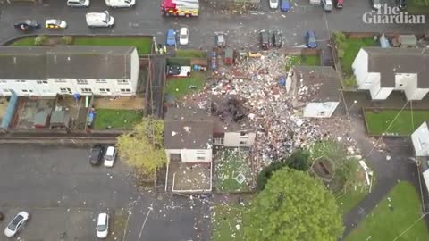 Drone footage shows massive damage from explosion in Scotland