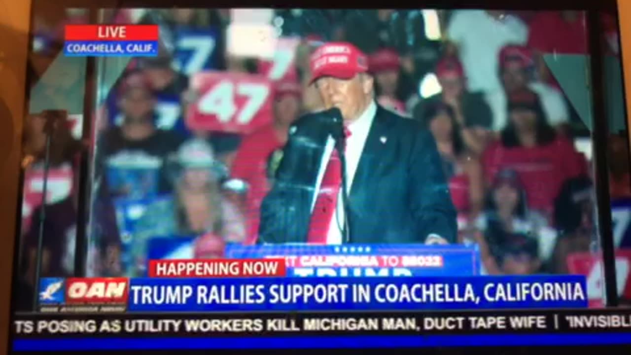 🦅 OANN Donald Trump rallies crowd in Coachella California Saturday 09:46 pm
