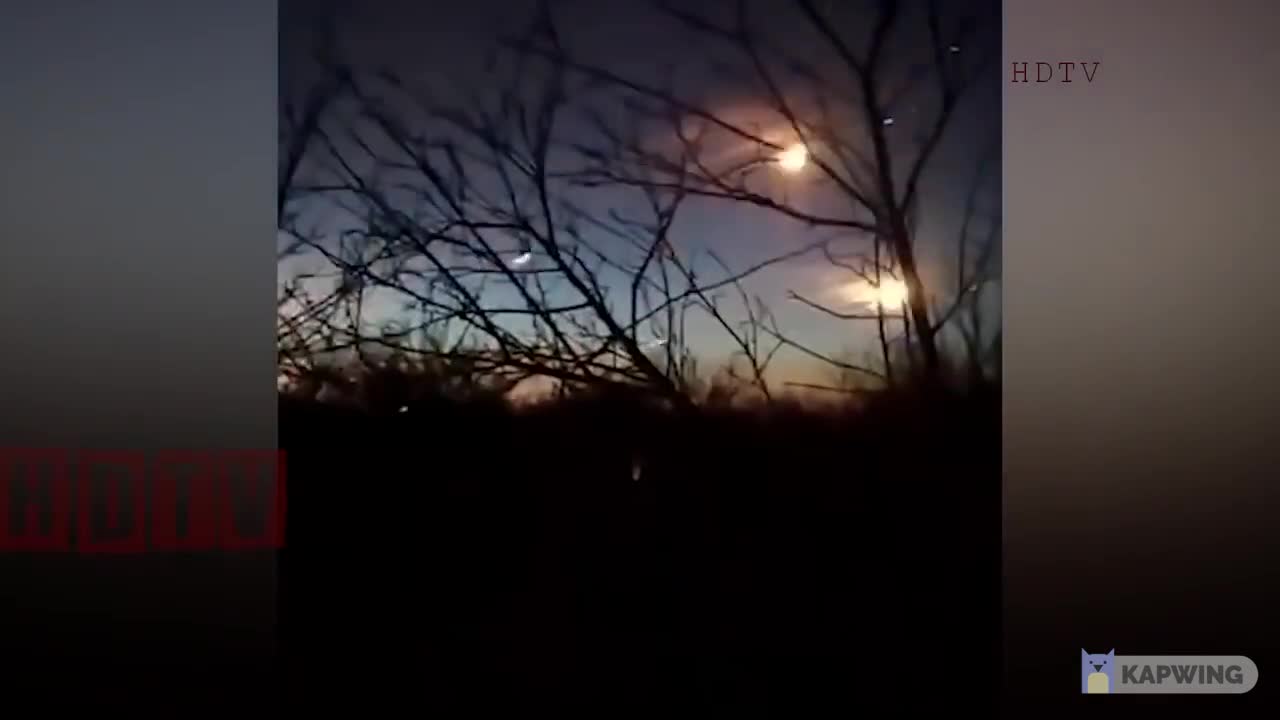 Russian Rocket launchers firing somewhere near Kharkov.