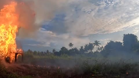 Piles of matches burned