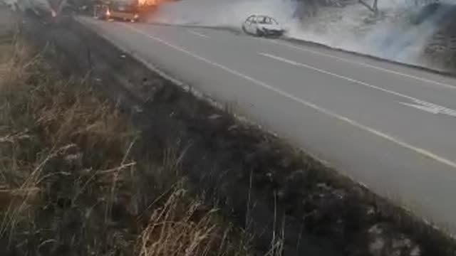 Fuel tanker causes massive fire in KZN after crashing with a car
