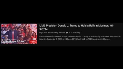 President Donald J. Trump to Hold a Rally in Mosinee, WI - 9/7/24