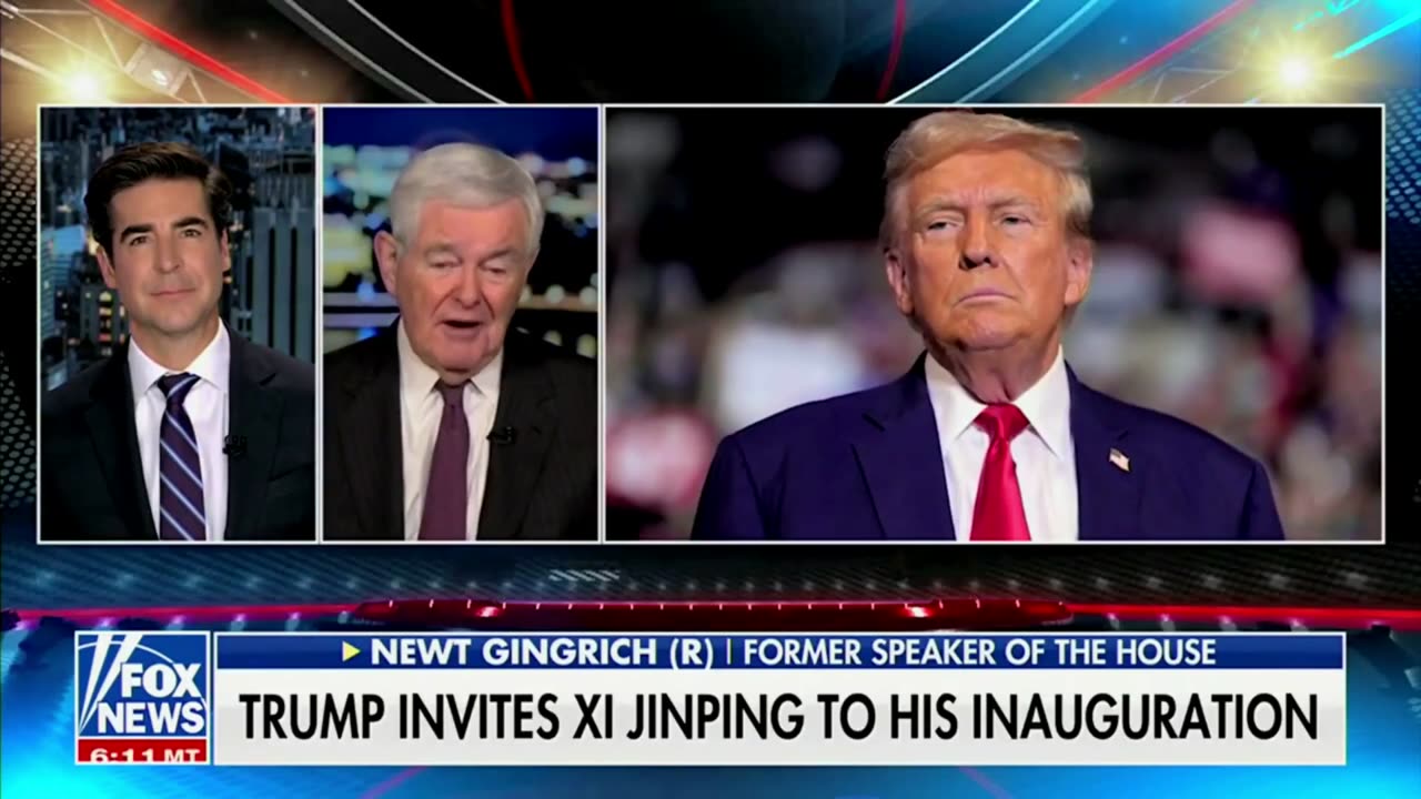 Gingrich believes there’s a GOOD chance Xi will actually show up at Trump’s inauguration.