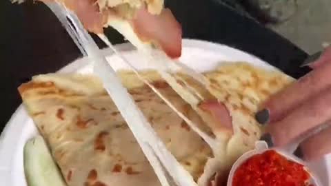 Pork cheese crepe