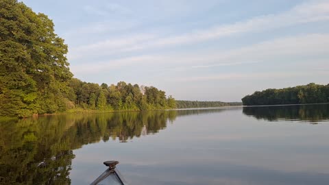 Kayaking with sun starting to set