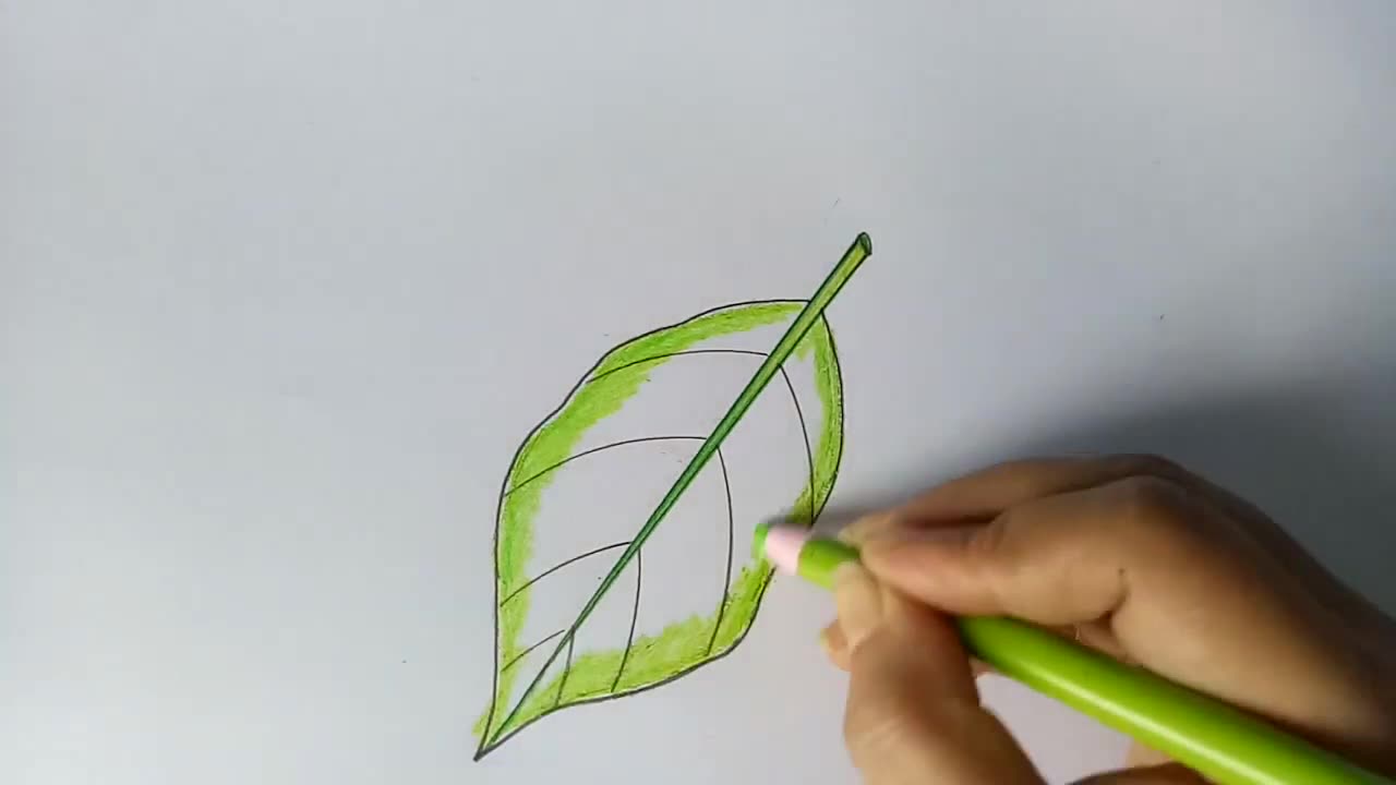 How to draw a leaf step by step (very easy) __ Art video