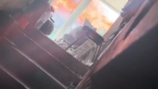 Donbass. AFU positions burning after Russian shelling.