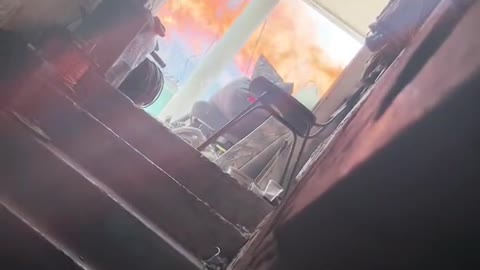 Donbass. AFU positions burning after Russian shelling.