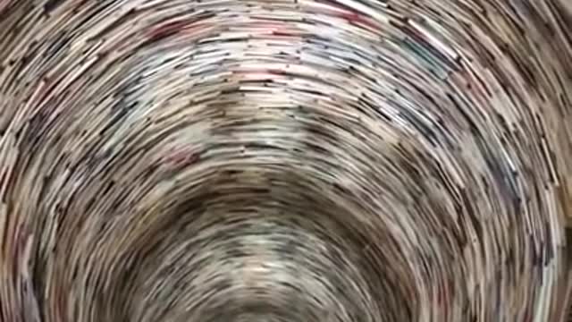 The "endless" mirrored bookshelf in Prague