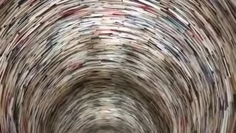 The "endless" mirrored bookshelf in Prague